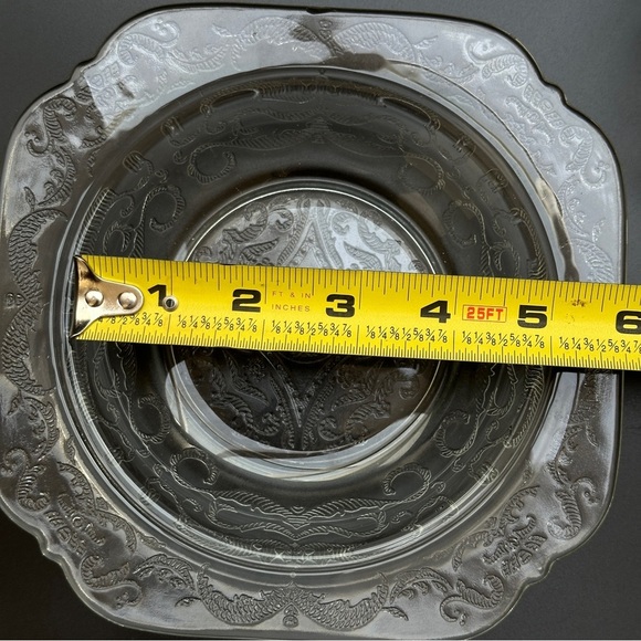 Vintage Clear Glass Madrid Pattern Butter Dish with Dome Lid - Picture 12 of 13